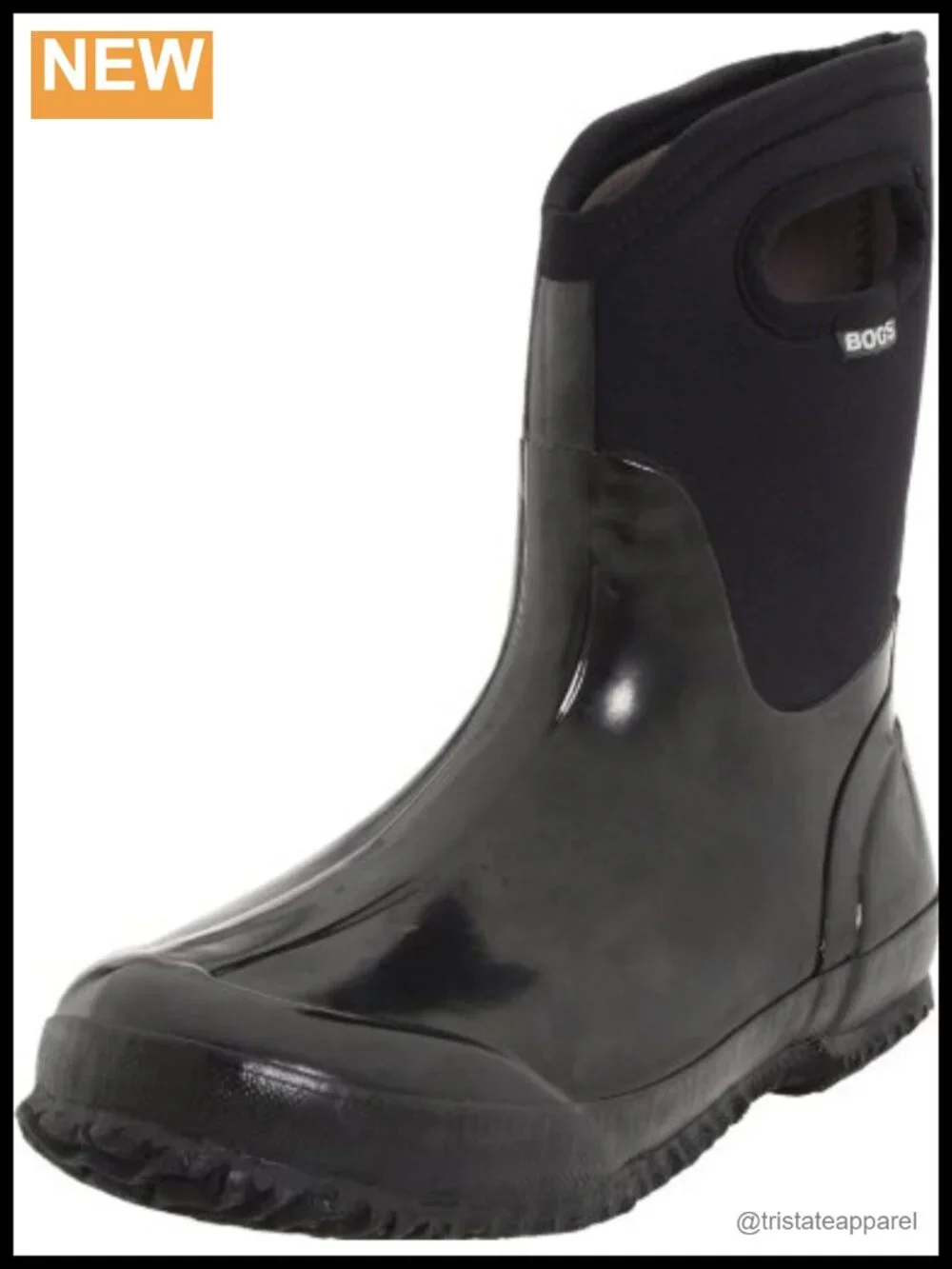 Women's Waterproof Pull-On Mid-Calf Rain Boots with Handles